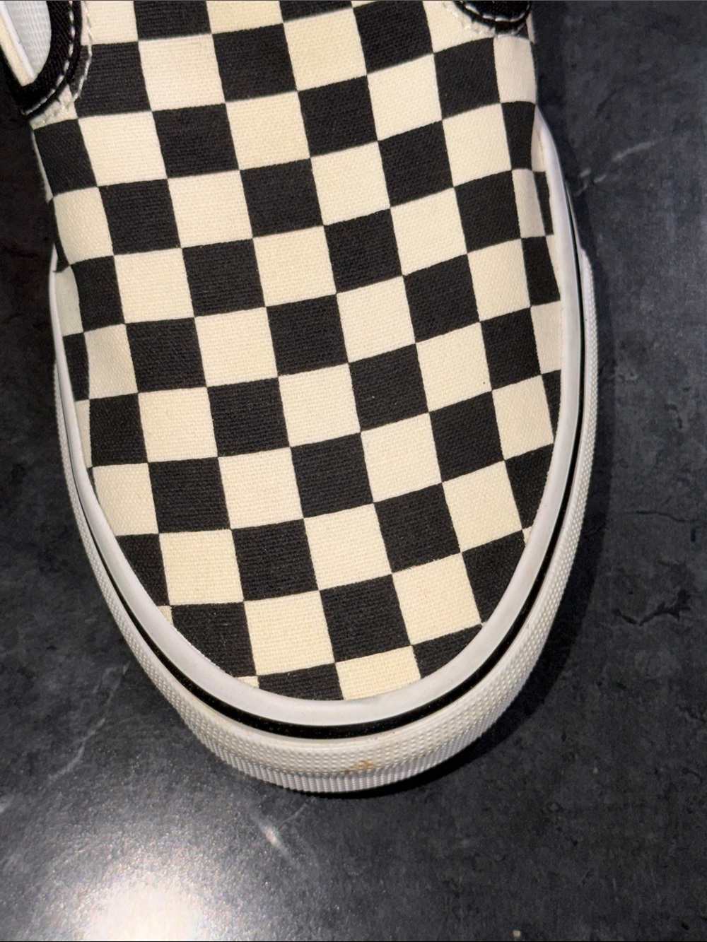 Vans Slip-On Checkerboard Shoe - Black & Cream LEFT SHOE ONLY NWOT - Picture 6 of 9